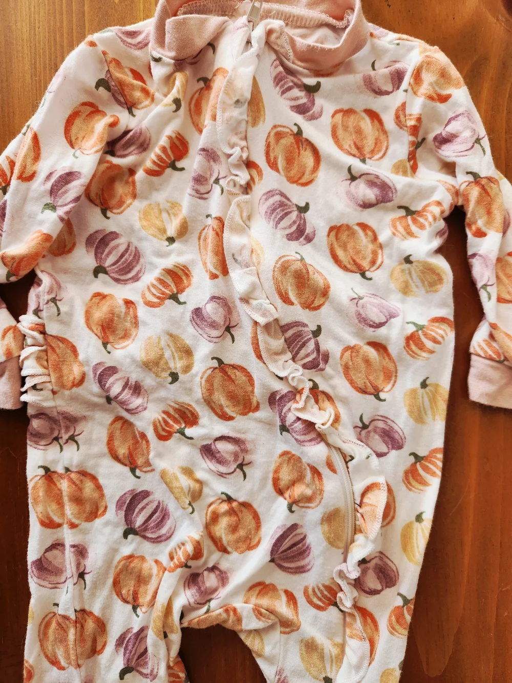 Milkberry 3-6 Month Bamboo Pumpkin Print Footie